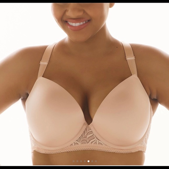 Paramour by Felina Carolina BLUSH PINK Seamless Plunge Racerback Bra Size 38DDD - Picture 1 of 9